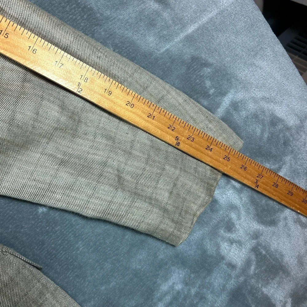 D'Urban Jacket‎ Mens 44 Beige 100% Linen Plaid Sport Coat Blazer Vtg Old Money